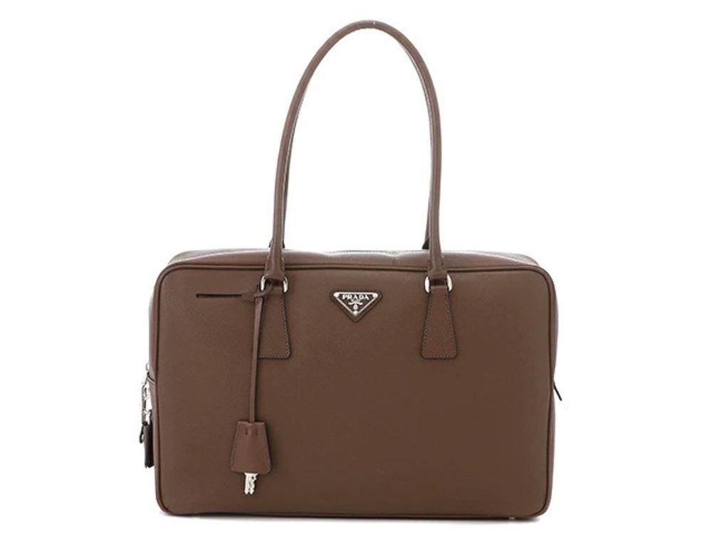Prada Saffiano Lux Brown Tote Bag